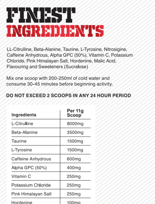 Pre - Workout - No Games - Gas Mark 10